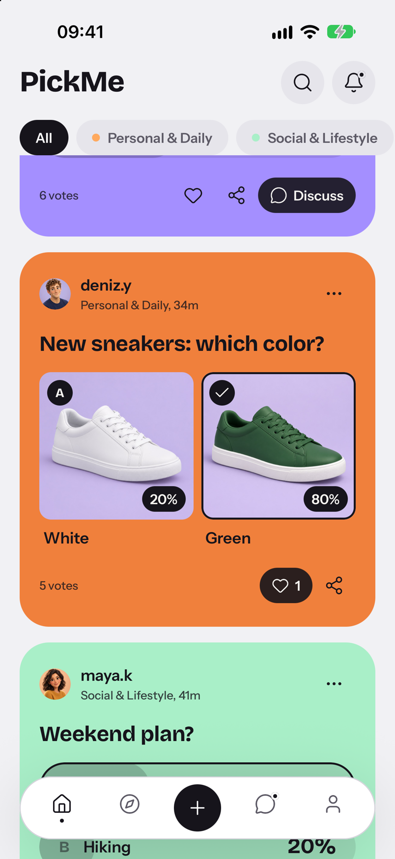 PickMe results in light mode